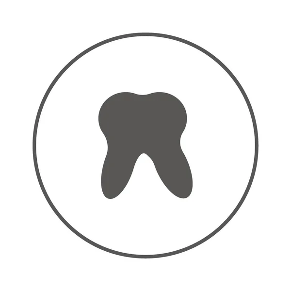 Ícone Plano Dente Humano Vetor Ilustração — Vetor de Stock