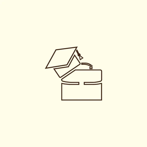 Moderní Kufřík Bakalářské Čepice Logo Šablona — Stockový vektor