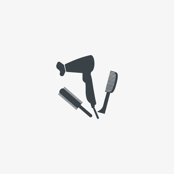 Minimalistic Vector Icon Hair Dryer Brushes — Stock Vector