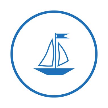 dolar işareti ile tekne yelken, vektör çizim 