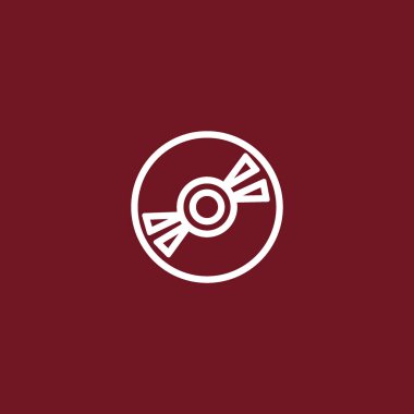 Kompakt disk düz simgesi, vektör, illüstrasyon 