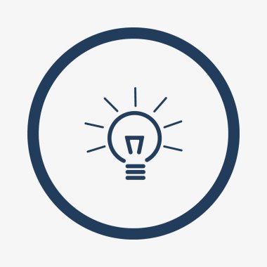 Akkor ampul düz simgesi, vektör, illüstrasyon  