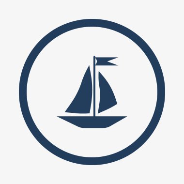 teknenin düz simgesi, vektör illüstrasyonu 