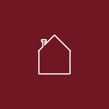 ev düz simgesi, vektör illüstrasyonu