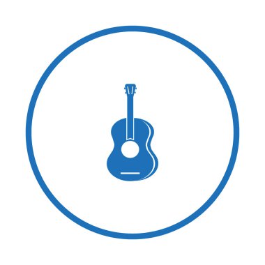 Gitar web simgesi, vektör çizim 