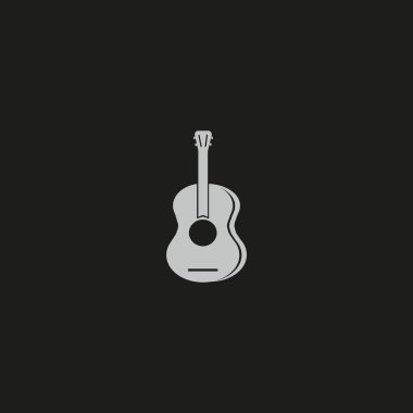 Gitar web simgesi, vektör çizim 