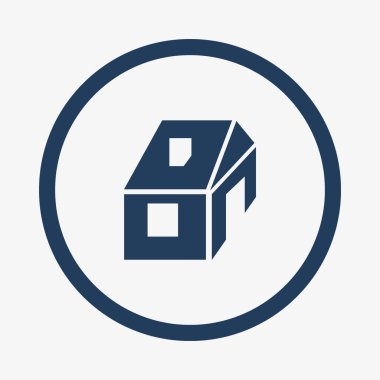 ev düz simgesi, vektör illüstrasyonu