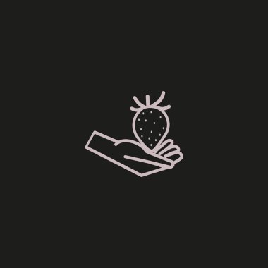 İştah açıcı çilek el vektör çizim