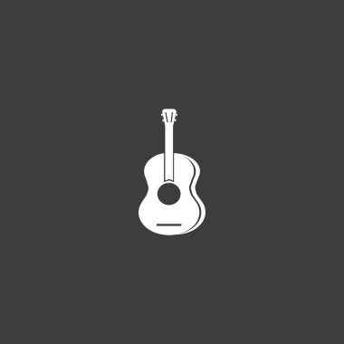Gitar web simgesi, vektör çizim 