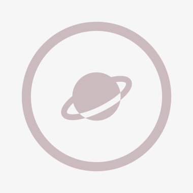 Satürn gezegeni düz simgesi, vektör, illüstrasyon, Astroloji kavramı  