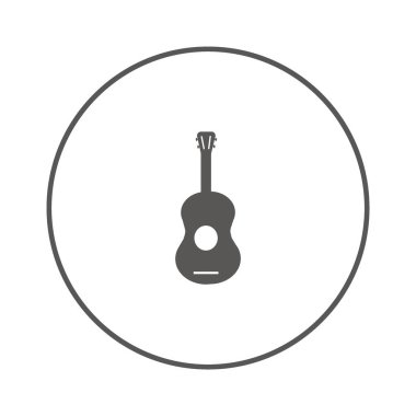 Gitar web simgesi, vektör çizim 