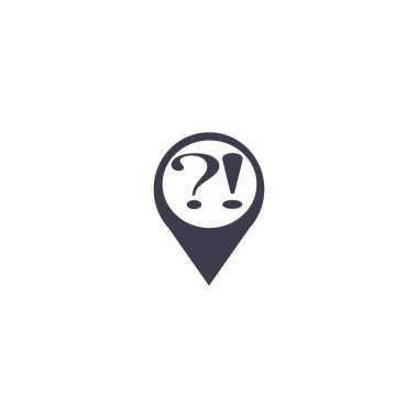 işaretçi ünlem işareti ve soru işaretleri düz stil ikonu, vektör çizim ile göster  