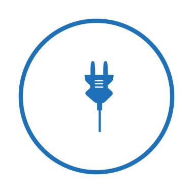 elektrik prizinden düz simgesi, vektör, illüstrasyon