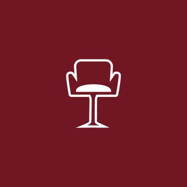 Kafe sandalye düz simgesi, vektör, illüstrasyon 