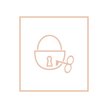 Kilit ve anahtar işaretleri logo şablonu