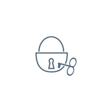 Kilit ve anahtar işaretleri logo şablonu