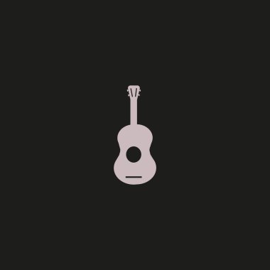 Gitar web simgesi, vektör çizim 