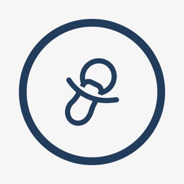 Bebek meme ucu düz stil ikonu, vektör çizim  