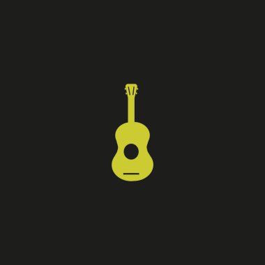 Gitar web simgesi, vektör çizim 