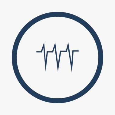 kalp kardiyogram düz simgesi, vektör, illüstrasyon 