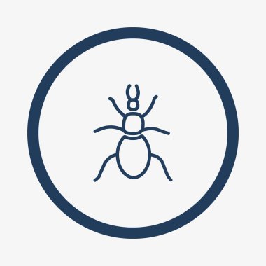 geyik böceği düz simgesi, vektör, illüstrasyon