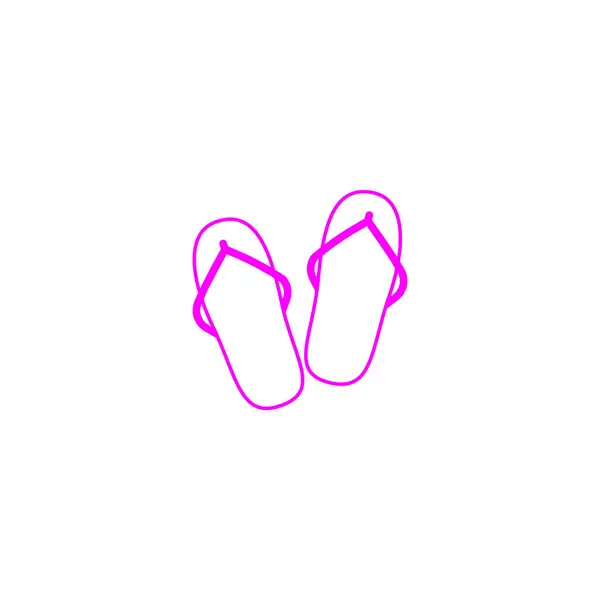 Flip Flops Flat Style Icon Vector Illustration — Stock Vector