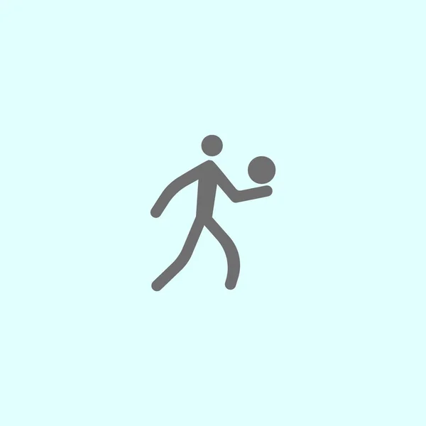 Σιλουέτα Του Τρέχει Άνθρωπος Απλό Εικονίδιο Μπάλα — Διανυσματικό Αρχείο