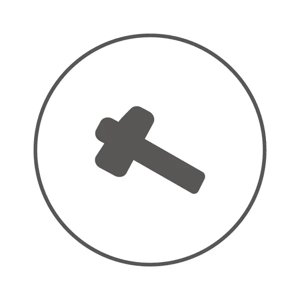 Icono Vectorial Minimalista Martillo — Vector de stock