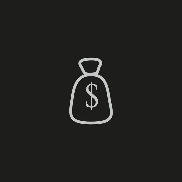 Bolsa Dinero Icono Plano Concepto Negocio — Vector de stock