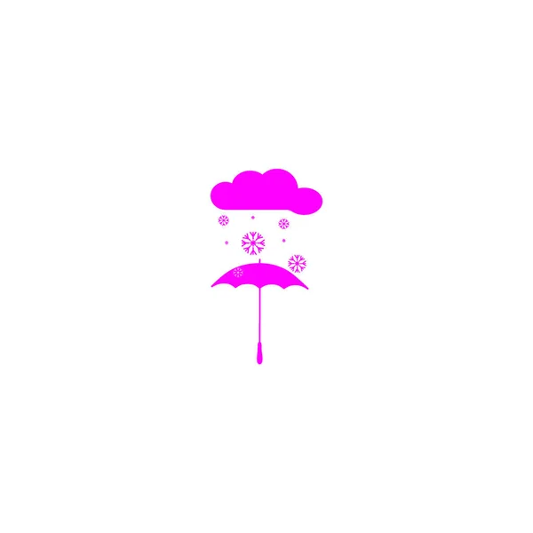 Sateenvarjo Luminen Pilvi Tasainen Tyyli Kuvake Vektori Kuva — vektorikuva