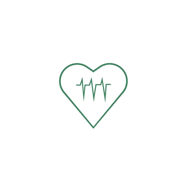 Cardiograma Cardíaco Ícone Plano Vetor Ilustração — Vetor de Stock