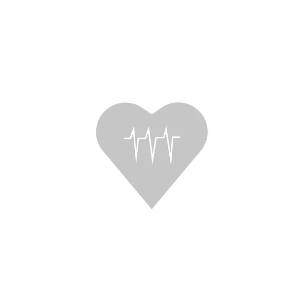 Cardiograma Cardíaco Ícone Plano Vetor Ilustração —  Vetores de Stock