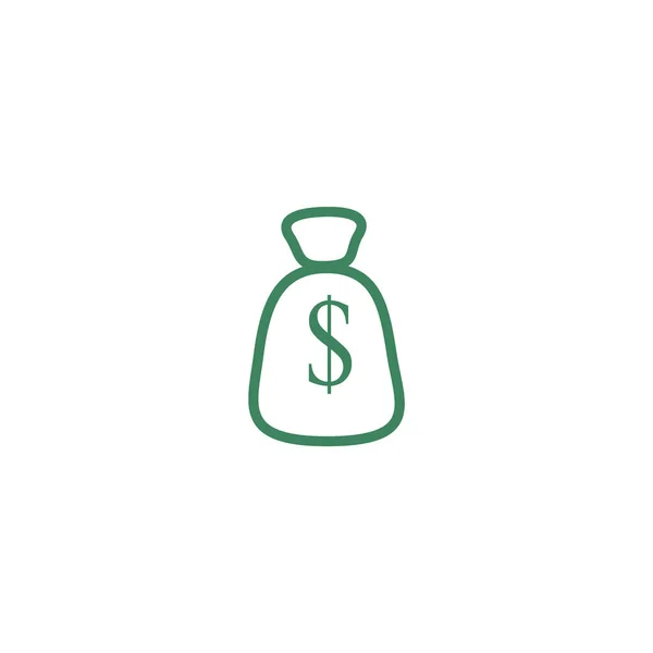 Money Bag Flat Icon Business Concept — Stock Vector