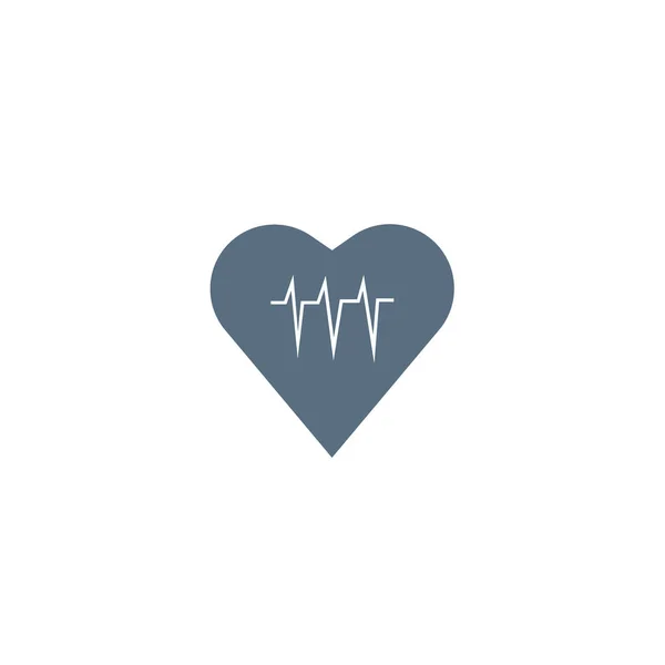 Cardiograma Del Corazón Icono Plano Vector Ilustración — Vector de stock