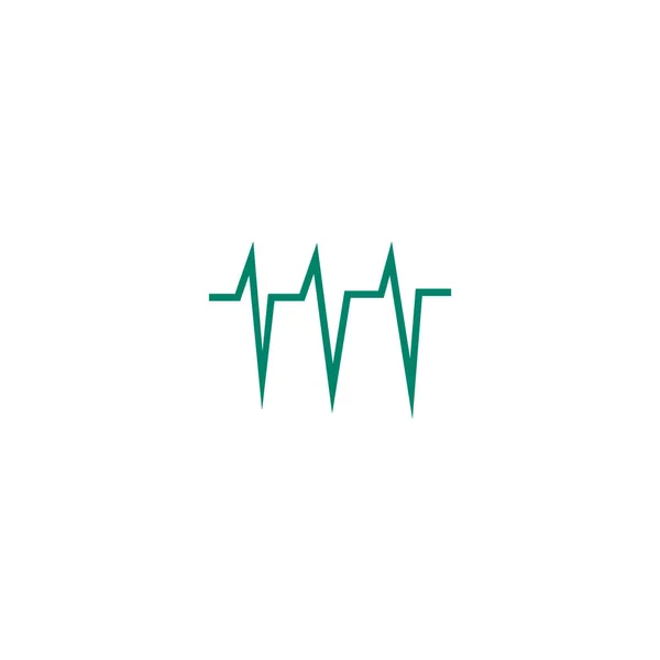 Hart Cardiogram Platte Pictogram Vector Illustratie — Stockvector