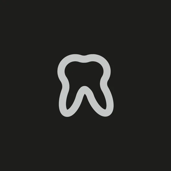 Ícone Plano Dente Humano Vetor Ilustração —  Vetores de Stock