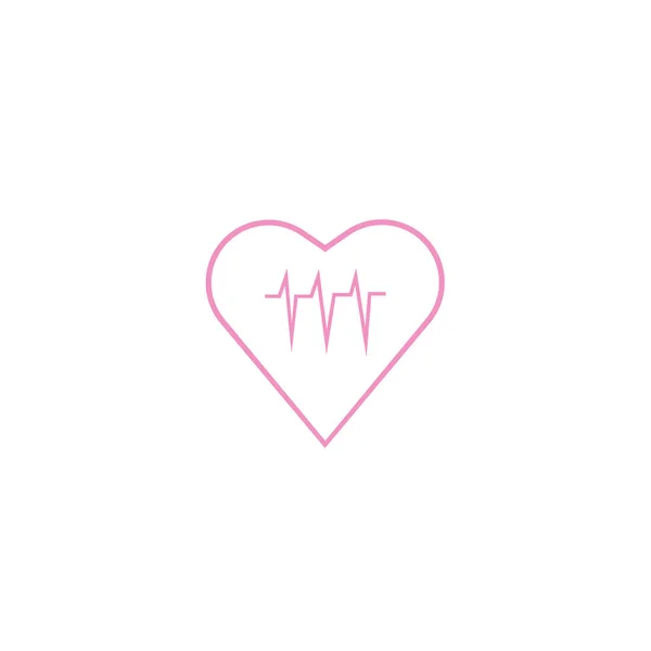 Cardiograma Del Corazón Icono Plano Vector Ilustración — Archivo Imágenes Vectoriales