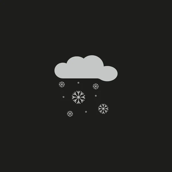 Schneebedeckte Wolke Flaches Symbol Vektor Illustration — Stockvektor