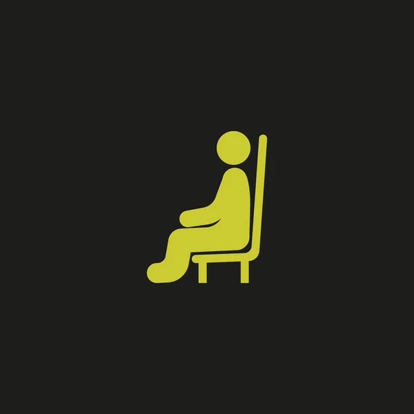 Αρσενικό Avatar Κάθεται Καρέκλα Επίπεδη Εικονίδιο — Διανυσματικό Αρχείο