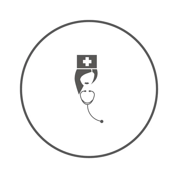 Infermiera Avatar Con Stetoscopio Icona Piatta Vettore Illustrazione — Vettoriale Stock