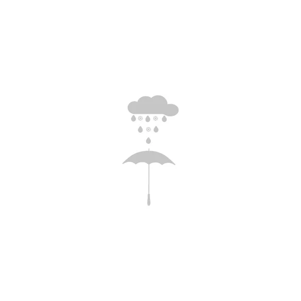 伞与阴雨云平面样式图标 向量例证 — 图库矢量图片