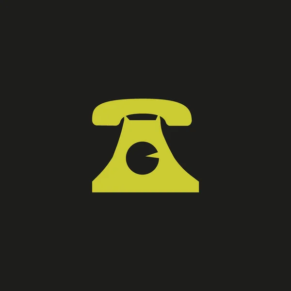 Старий Телефон Плоский Значок Вектор Ілюстрація — стоковий вектор