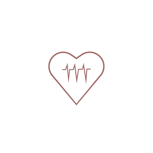 Cardiograma Del Corazón Icono Plano Vector Ilustración — Vector de stock