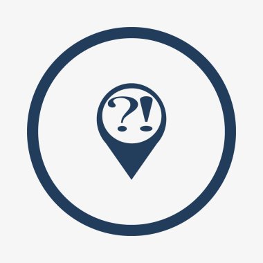 işaretçi ünlem işareti ve soru işaretleri düz stil ikonu, vektör çizim ile göster  