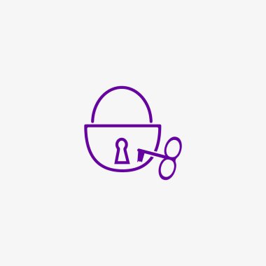 Kilit ve anahtar işaretleri logo şablonu