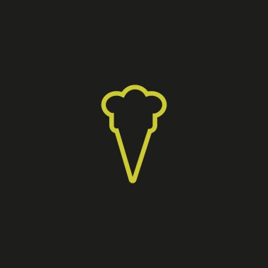 dondurma, vektör çizim minimalist simgesi