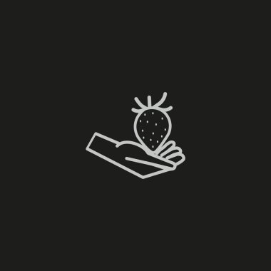 İştah açıcı çilek el vektör çizim