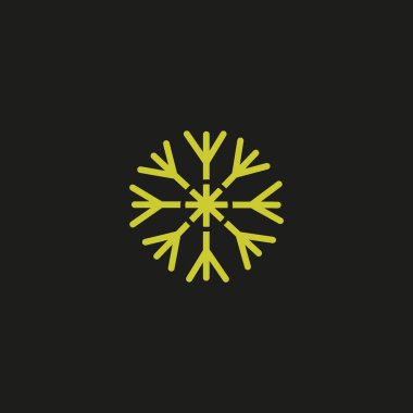 kar tanesi, vektör simge minimalist çizimi