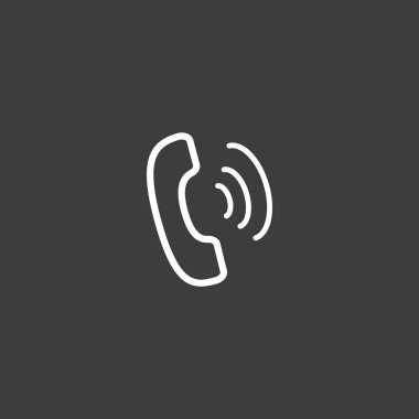 eski telefon düz simgesi, vektör, illüstrasyon 