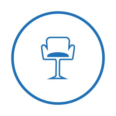 Kafe sandalye düz simgesi, vektör, illüstrasyon 